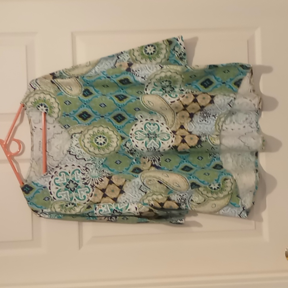 Chico's The Ultimate Tee High Lo tunic top with lovely color scheme size 16
